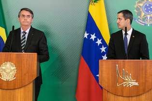 Jair Bolsonaro se reuniu com o autoproclamado presidente interino da Venezuela, Juan Guaidó