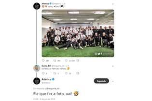 Após foto publicada, perfil do Atlético no Twitter diz que Patric foi o fotógrafo