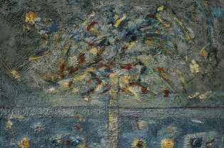 “Árvore da Vida” é uma das pinturas de Juliane Assis em exposição na Galeria Beatriz Abi-Acl