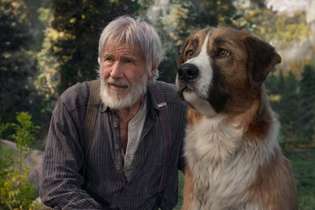 Melhores amigos. Harrison Ford em cena de “O Chamado da Floresta”, em cartaz nos cinemas de BH