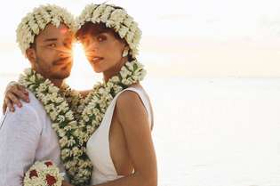 Junior Lima clebra novo casamento na Polinésia Francesa
