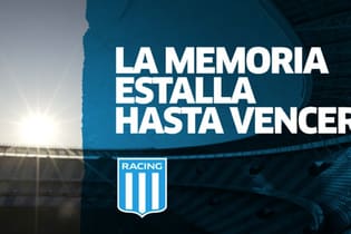 Peça da campanha do Racing: 'A memória explode até vencer', em tradução livre