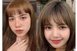 Fã antes e após as cirurgias para parecer cantora tailandesa