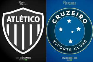 Redesenho das marcas de Atlético e Cruzeiro proposto pelo Novo Escudo FC