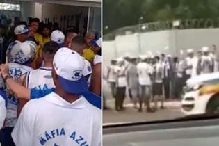 Torcedores do Cruzeiro invadem a Toca II, em BH, neste domingo: vídeos