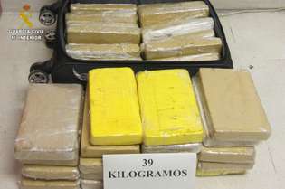 Cocaína apreendida na Espanha em 2019
