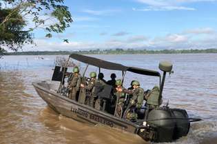 Exército Brasileiro durante buscas para encontrar indigenista e jornalista no Amazonas