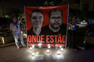 Colômbia é suspeito de participar dos assassinatos de Bruno e Dom, em junho deste ano no Amazonas. Na foto, funcionários da Funai protestam em Brasília contra as mortes do jornalista e do indigenista.