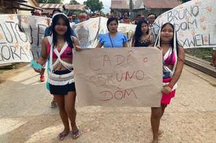 Em Atalaia do Norte (AM), indígenas protestaram pelo desaparecimento de Dom Phillips e Bruno Pereira