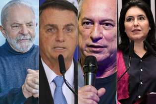 Lula, Bolsonaro, Ciro Gomes e Simonte Tebet