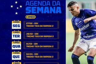 Programação semanal do Cruzeiro