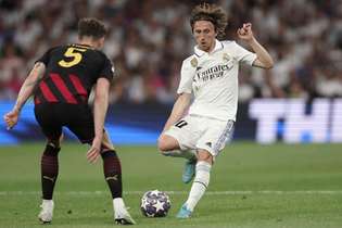Modric, meio-campista do Real Madrid, em jogo contra o Manchester City
