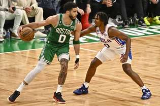 O Boston Celtics, de Jayson Tatum, superou o Philadelphia 76ers e vai decidir a Conferência Leste contra o Miami Heat
