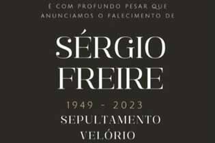 Informação sobre a morte foi publicada pelo filho dele, o médio Sérgio Freire Júnior