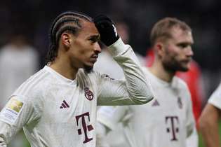 Atacante alemão Leroy Sane, do Bayern de Munique, reage após derrota