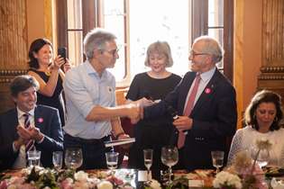 O governador Romeu Zema recebeu André Cointreau em um almoço no Palácio da Liberdade