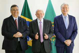 O presidente Luiz Inácio Lula da Silva anuncia Ricardo Lewandowski como ministro da Justiça e Segurança Pública em substituição a Flávio Dino
