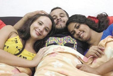 Trisal. Yasmin Nepomuceno, Leandro Jonattan e Thais Souza de Oliveira vivem juntos no Rio