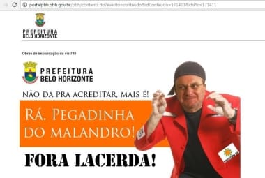 Montagem foi inserida na página da prefeitura de Belo Horizonte