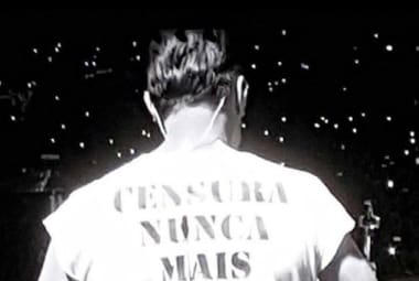 Guitarrista do U2 usou camisa com dizeres "Censura Nunca Mais"