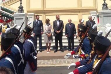 Governador do Rio de Janeiro, Pezão chega ao Palácio Guanabara para a solenidade comemorativa de posse do segundo mandato