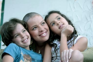 Priscila conta com o apoio dos filhos gêmeos Robson e Letícia