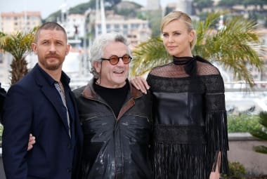  Trio de 'Mad Max': ator Tom Hardy, diretor australiano George Miller e atriz Charlize Theron em Cannes